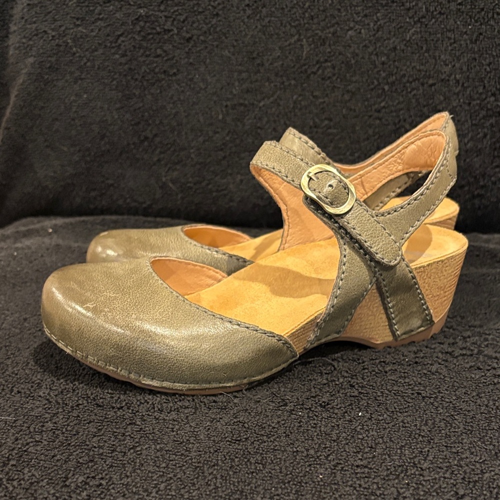Dansko Olive Wedge Mary Jane Shoes